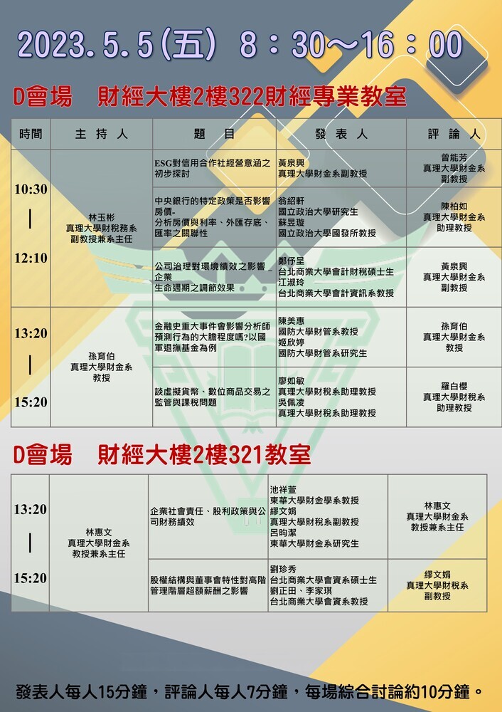 2023財經學院學術研討會 議程_D會場